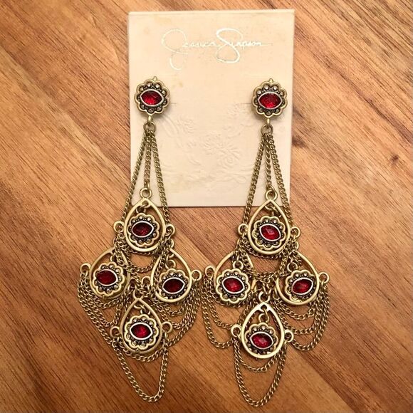 Jessica Simpson | Evil Eye Chandelier Earrings | 4” Length - Picture 1 of 3